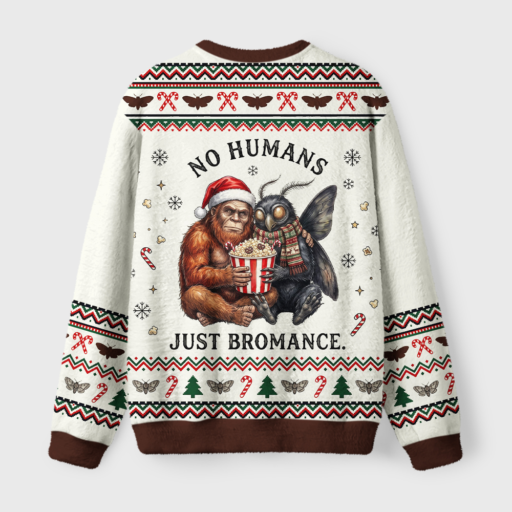 Tokyo-Tiger Monster Best Friends Fuzzy Christmas Ugly Sweatshirt