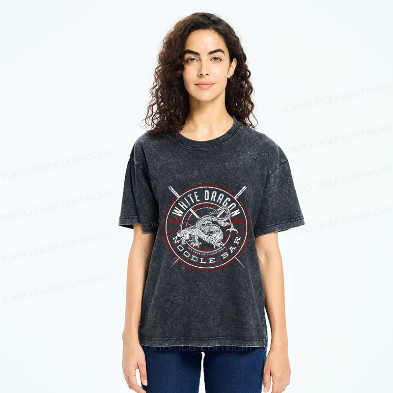 Tokyo-Tiger White Dragon Ramen Bar Washed T-Shirt