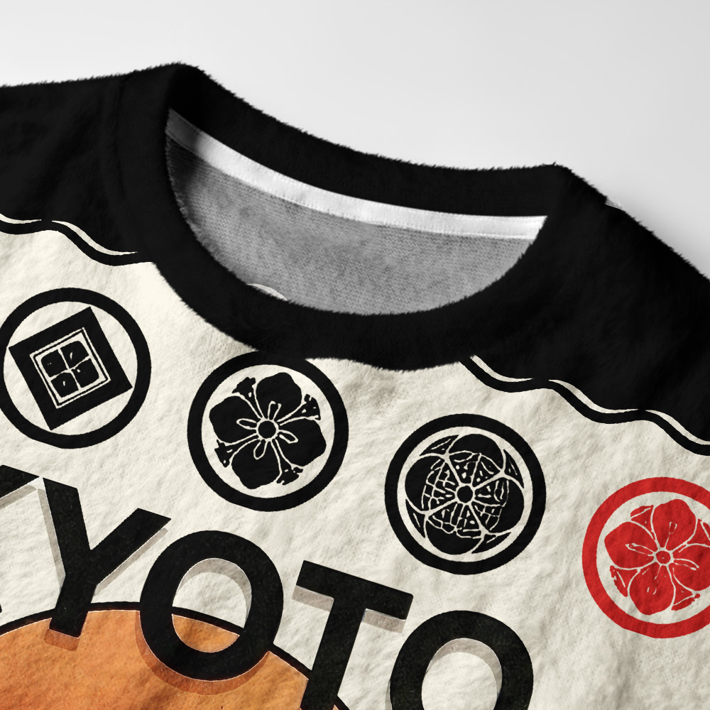Tokyo-Tiger Japanese Temple Sunset Art Fuzzy Christmas Ugly Sweatshirt