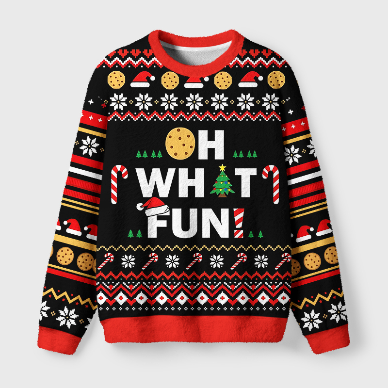 Tokyo-Tiger Christmas Funny Season Vibe Fuzzy Christmas Ugly Sweatshirt