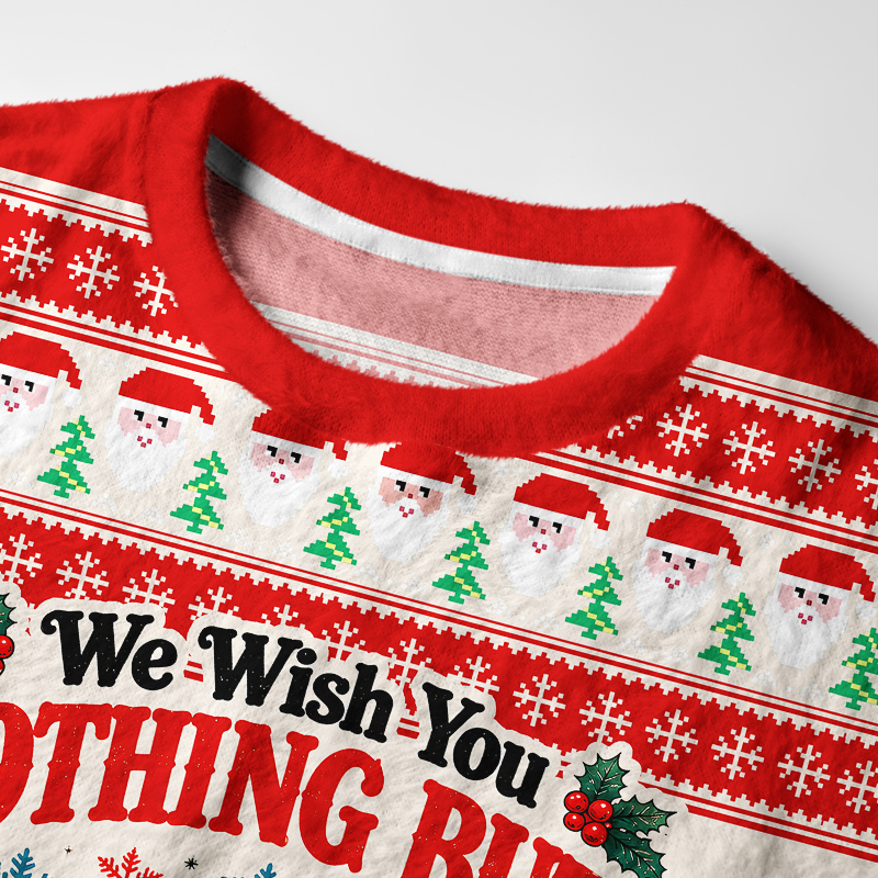 Tokyo-Tiger Quirky Retro Santa Snowman Gingerbread Nutcracker Fuzzy Christmas Ugly Sweatshirt