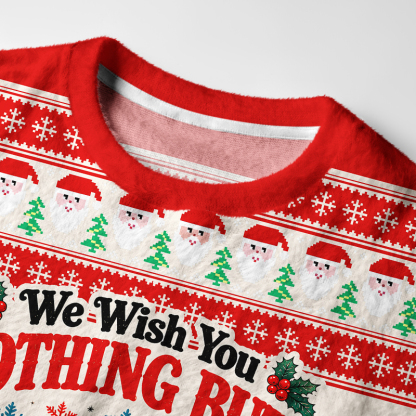 Tokyo-Tiger Quirky Retro Santa Snowman Gingerbread Nutcracker Fuzzy Christmas Ugly Sweatshirt