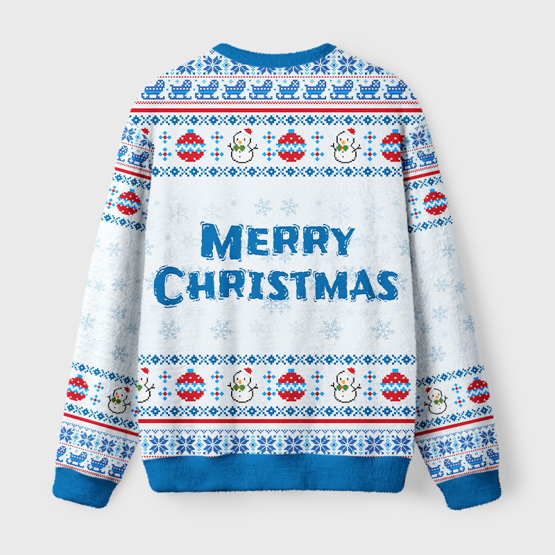 Tokyo-Tiger Funny Snowman Waffle Cone Fuzzy Christmas Ugly Sweatshirt