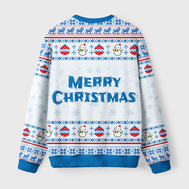 Tokyo-Tiger Funny Snowman Waffle Cone Fuzzy Christmas Ugly Sweatshirt