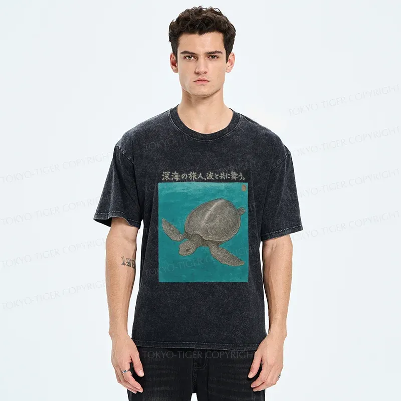 Tokyo-Tiger Deep Sea Turtle Washed T-Shirt