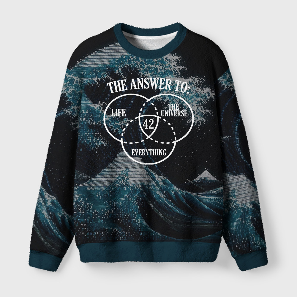 Tokyo-Tiger Ultimate Question Funny Answer Fuzzy Christmas Ugly Sweatshirt