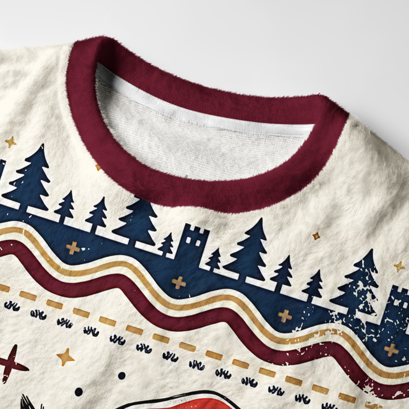 Tokyo-Tiger Cute Christmas Owl Fuzzy Christmas Ugly Sweatshirt