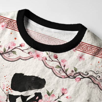 Tokyo-Tiger Love In Bloom Fuzzy Christmas Ugly Sweatshirt