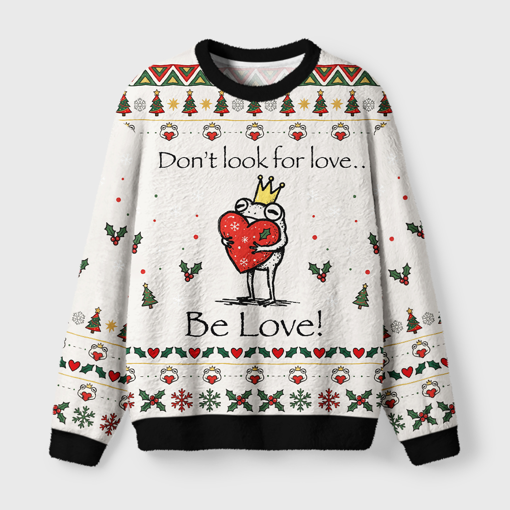 Tokyo-Tiger Inner Love Frog Art Fuzzy Christmas Ugly Sweatshirt