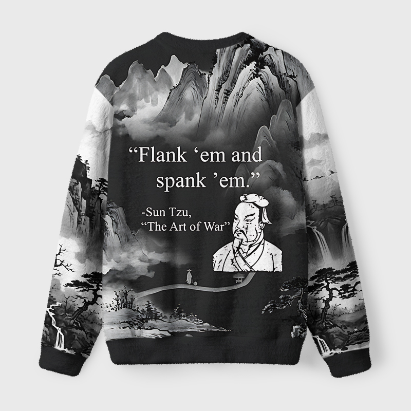Tokyo-Tiger The Art Of War Fuzzy Christmas Ugly Sweatshirt