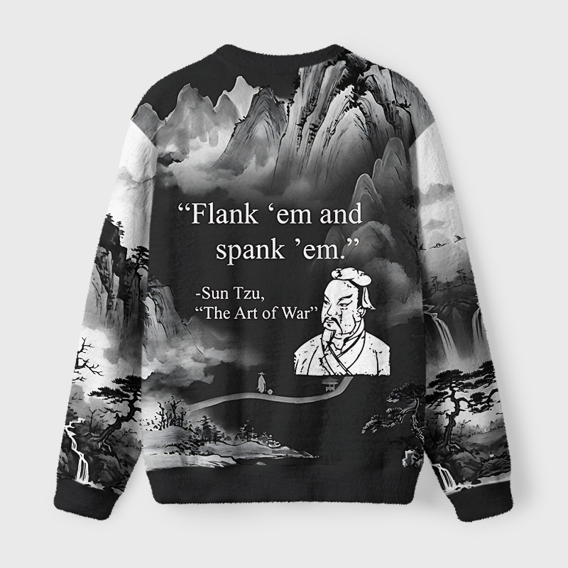 Tokyo-Tiger The Art Of War Fuzzy Christmas Ugly Sweatshirt