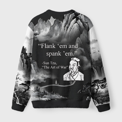 Tokyo-Tiger The Art Of War Fuzzy Christmas Ugly Sweatshirt