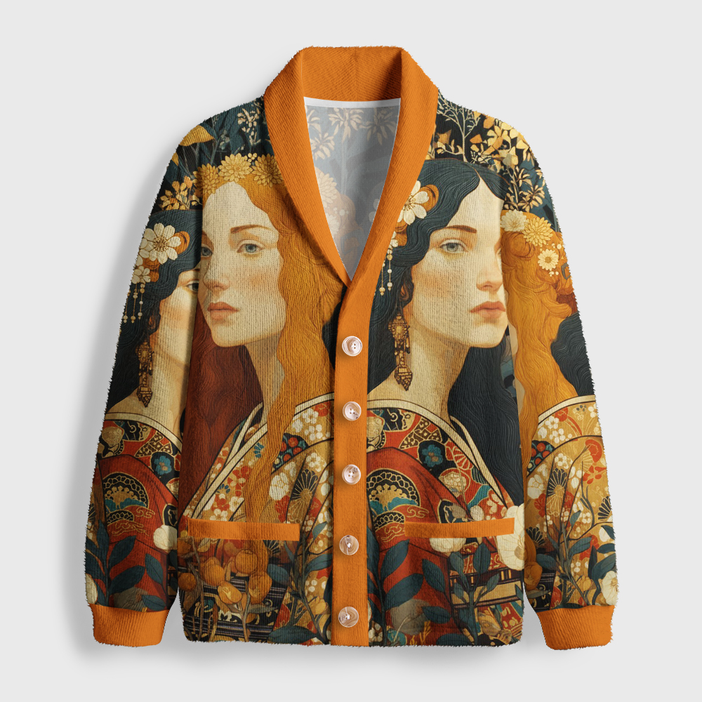 Tokyo-Tiger Daughters Of The Quiet Garden Shawl Collar Cardigan
