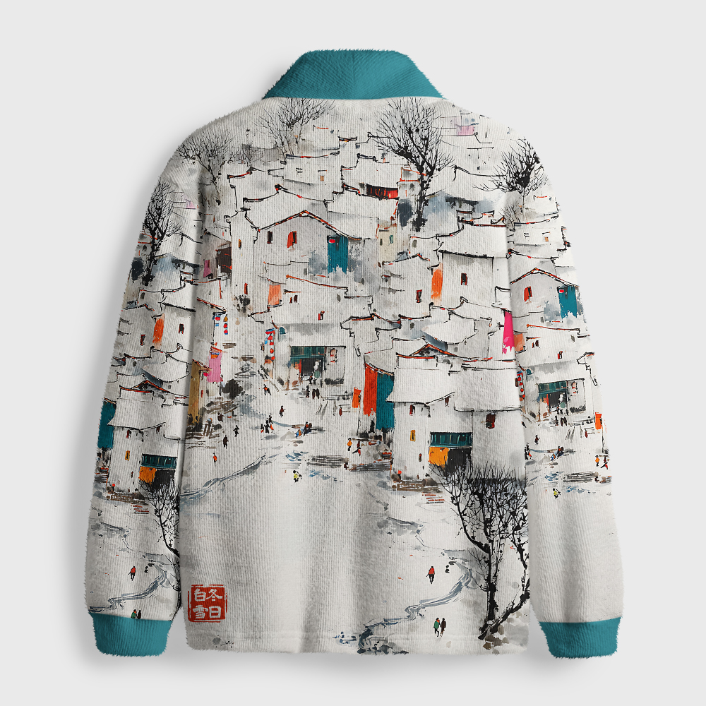 Tokyo-Tiger The White Of Winter Shawl Collar Cardigan