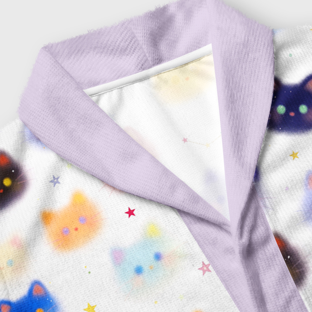Tokyo-Tiger Rainbow Mist Cats Shawl Collar Cardigan
