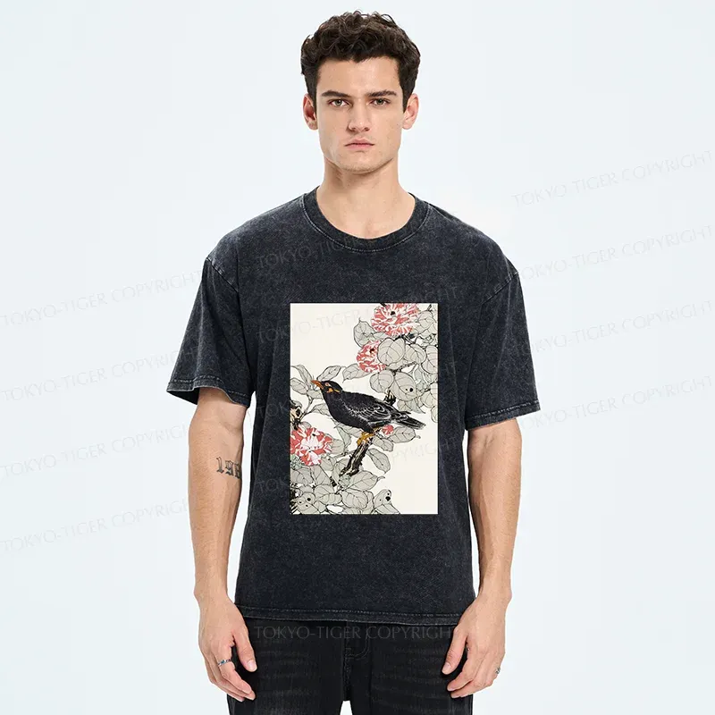 Tokyo-Tiger Retro Bird Washed T-Shirt