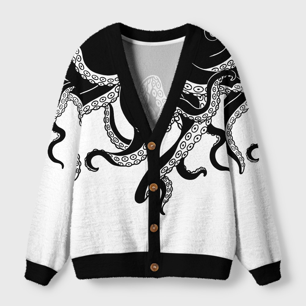 Tokyo-Tiger Abyss Octopus Ugly Cardigan Sweater