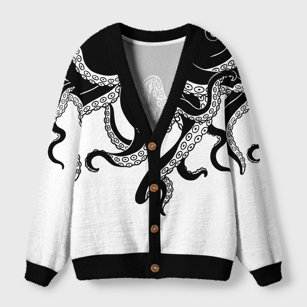 Tokyo-Tiger Abyss Octopus Ugly Cardigan Sweater