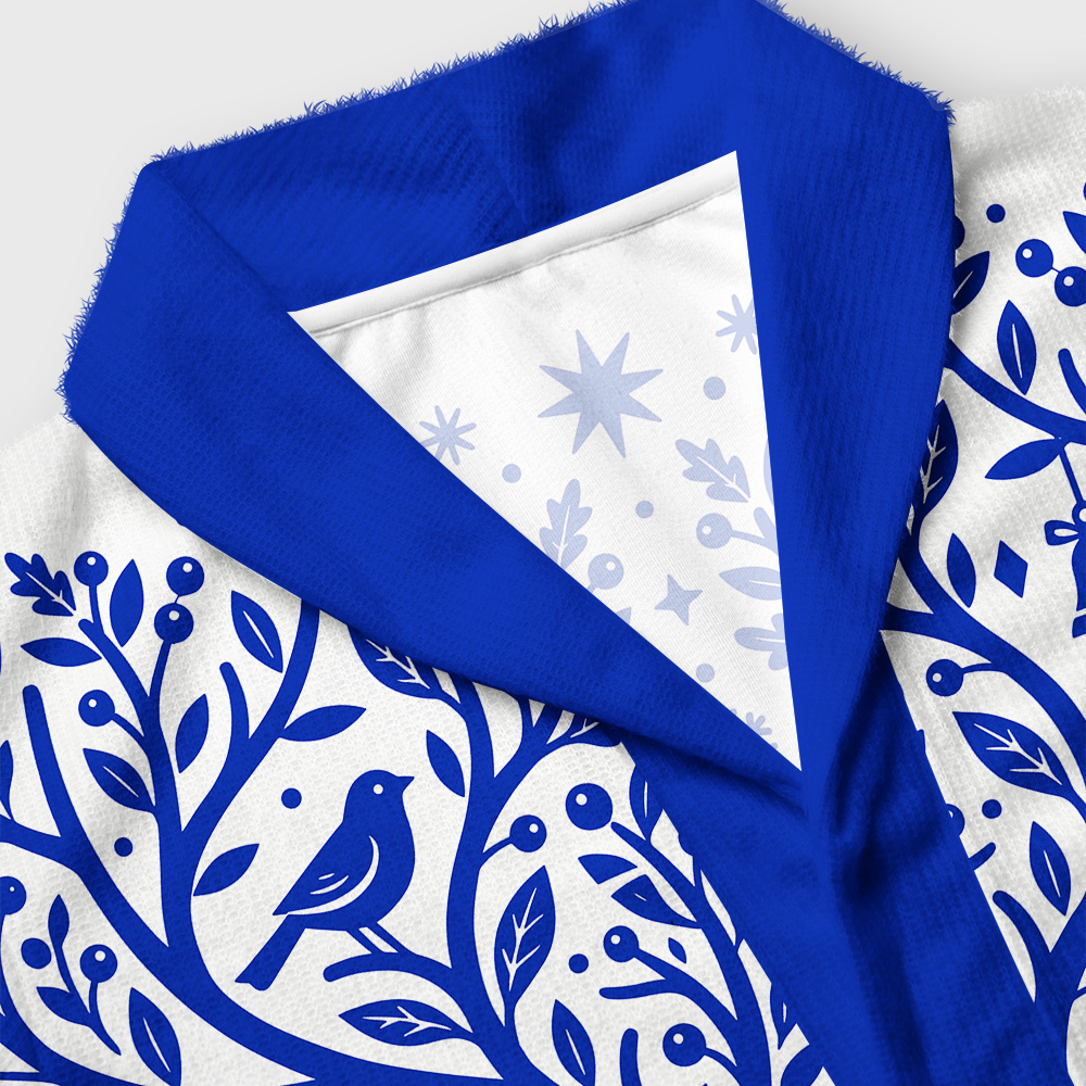 Tokyo-Tiger Blue Folk Reindeer Shawl Collar Cardigan