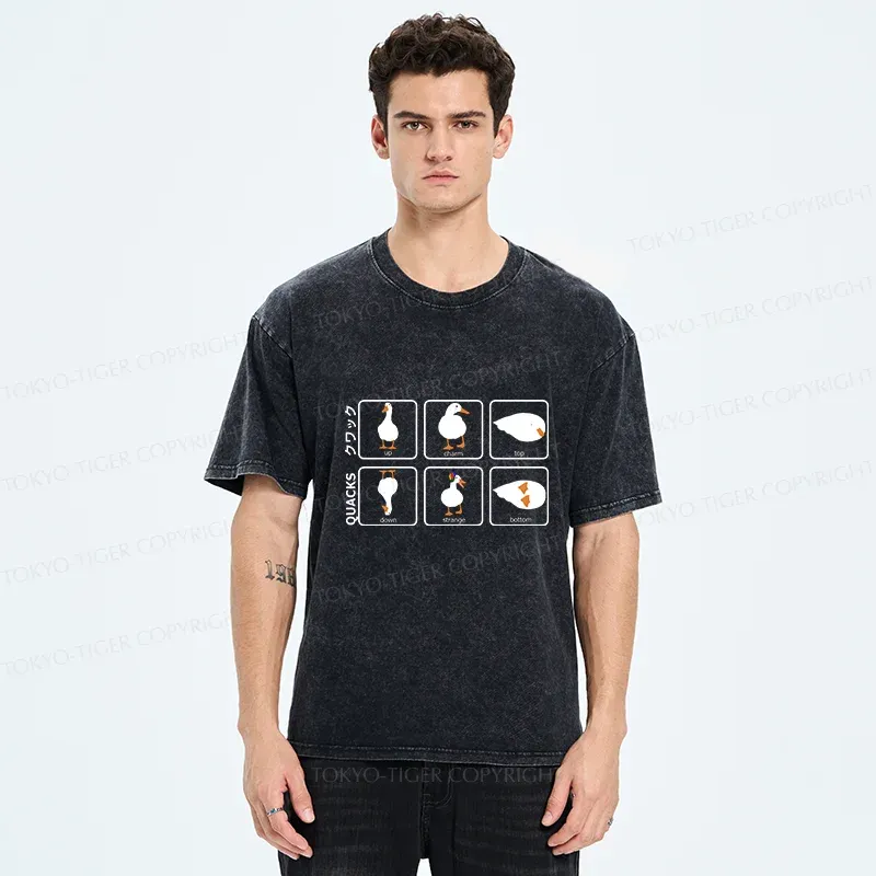 Tokyo-Tiger 3D Illustration Of A Duck Washed T-Shirt