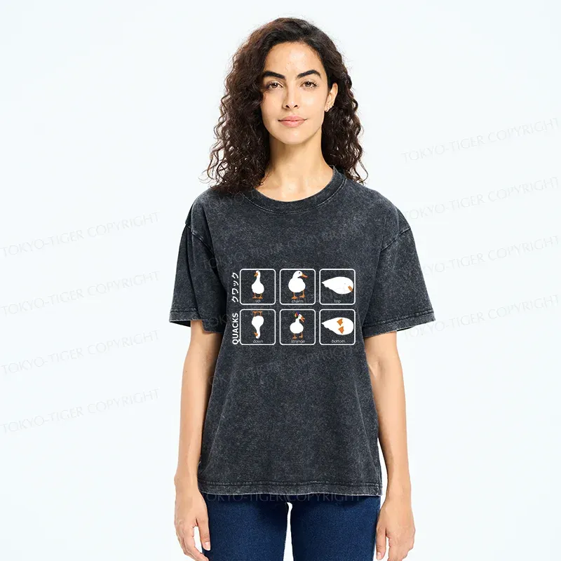 Tokyo-Tiger 3D Illustration Of A Duck Washed T-Shirt