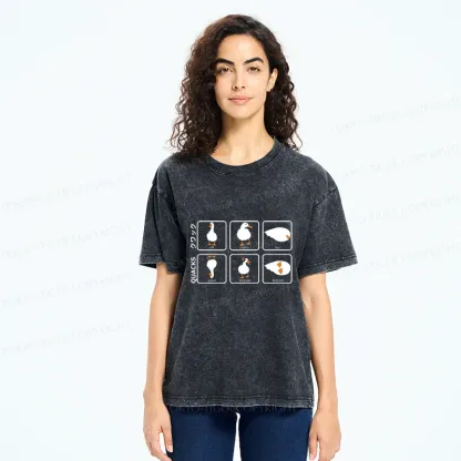 Tokyo-Tiger 3D Illustration Of A Duck Washed T-Shirt