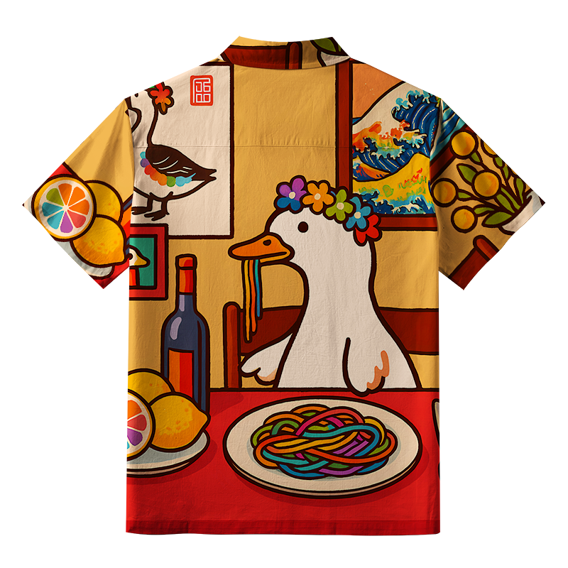 Tokyo-Tiger More Spaghetti Less Upsetti Goose Button-up Shirt