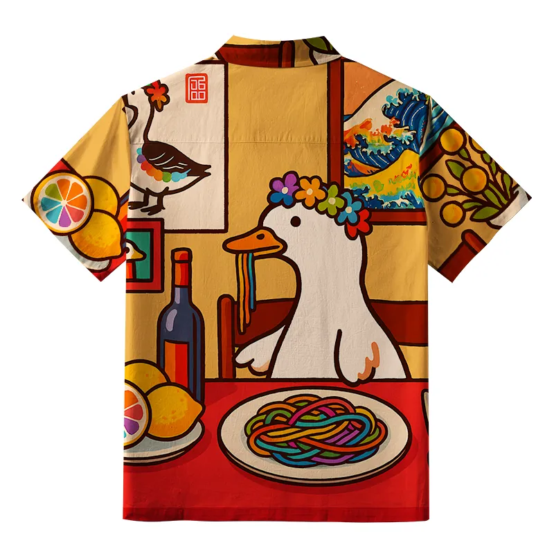 Tokyo-Tiger More Spaghetti Less Upsetti Goose Button-up Shirt