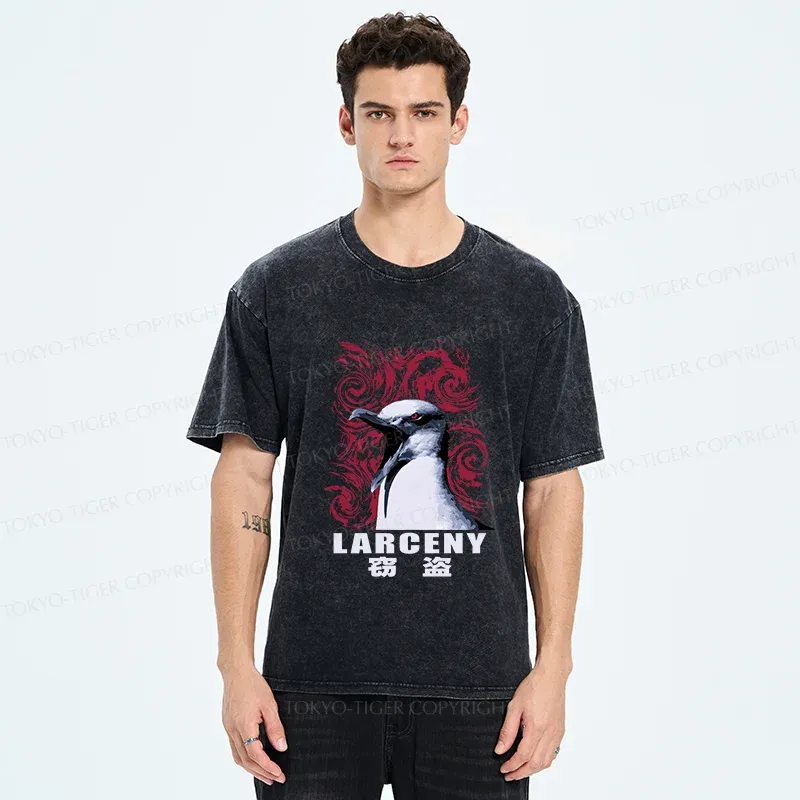 Tokyo-Tiger Stealing Seagull Washed T-Shirt