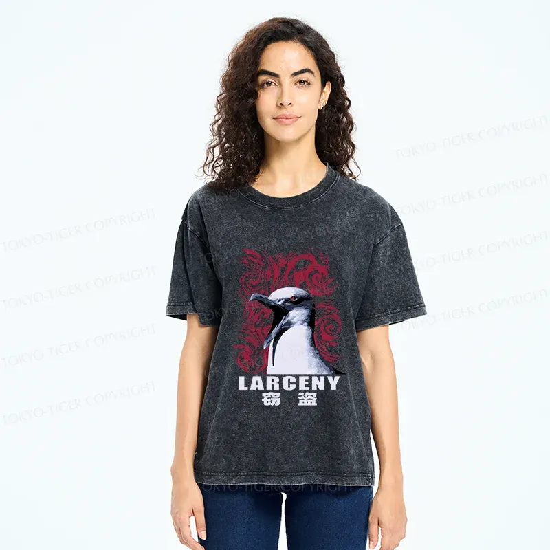 Tokyo-Tiger Stealing Seagull Washed T-Shirt