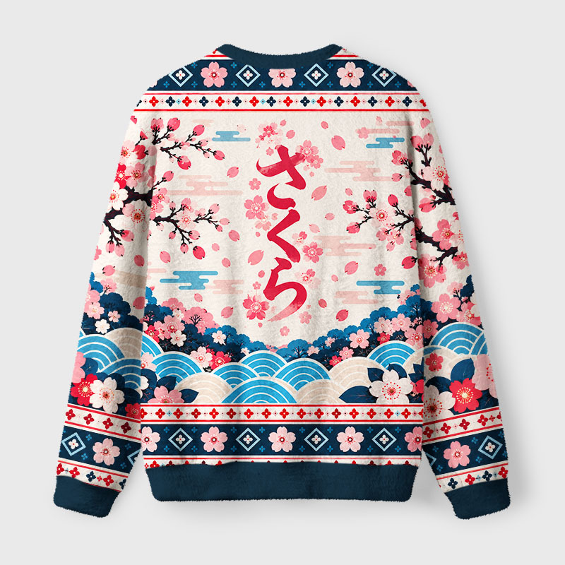 Tokyo-Tiger Cute Japanese Doll Fuzzy Christmas Ugly Sweatshirt