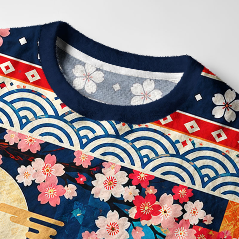 Tokyo-Tiger A Beautiful Japanese Geisha Fuzzy Christmas Ugly Sweatshirt