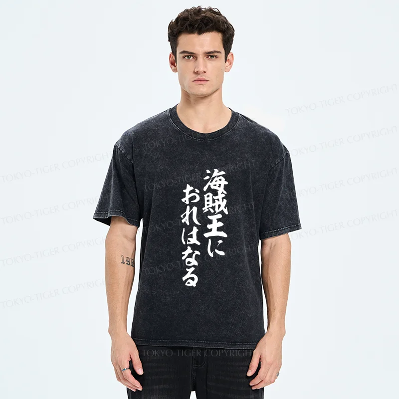 Tokyo-Tiger Funny Japanese Quotes Washed T-Shirt
