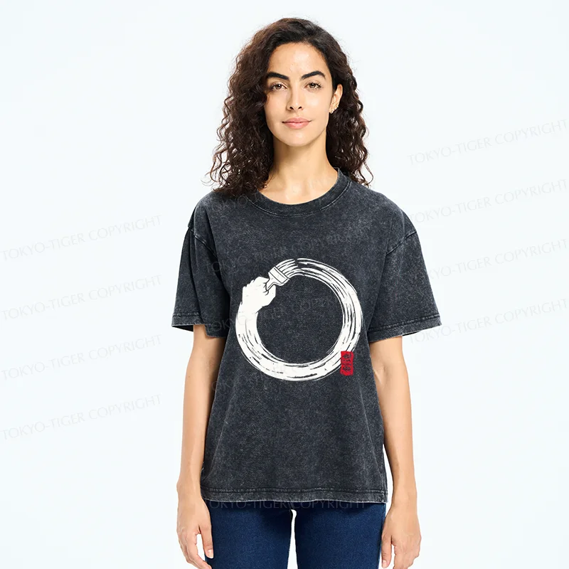 Tokyo-Tiger Painter's Enso Washed T-Shirt