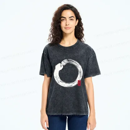 Tokyo-Tiger Painter's Enso Washed T-Shirt