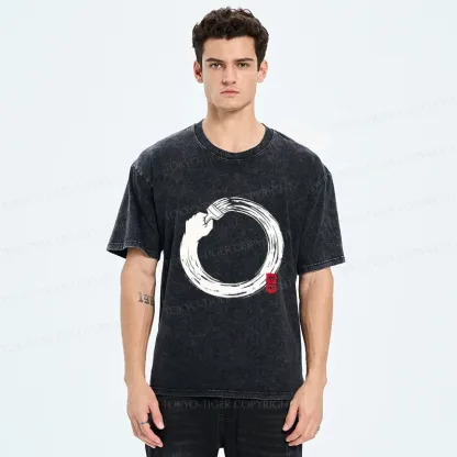 Tokyo-Tiger Painter's Enso Washed T-Shirt