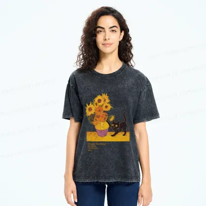 Tokyo-Tiger Naughty Van Gogh's Cat Japan Washed T-Shirt