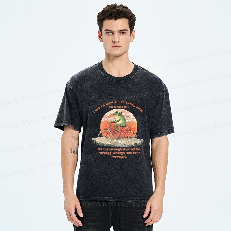 Tokyo-Tiger Frog About To Do Something Stupid Washed T-Shirt