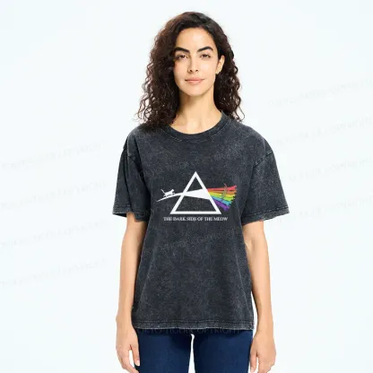 Tokyo-Tiger Funny Rainbow Cat Washed T-Shirt