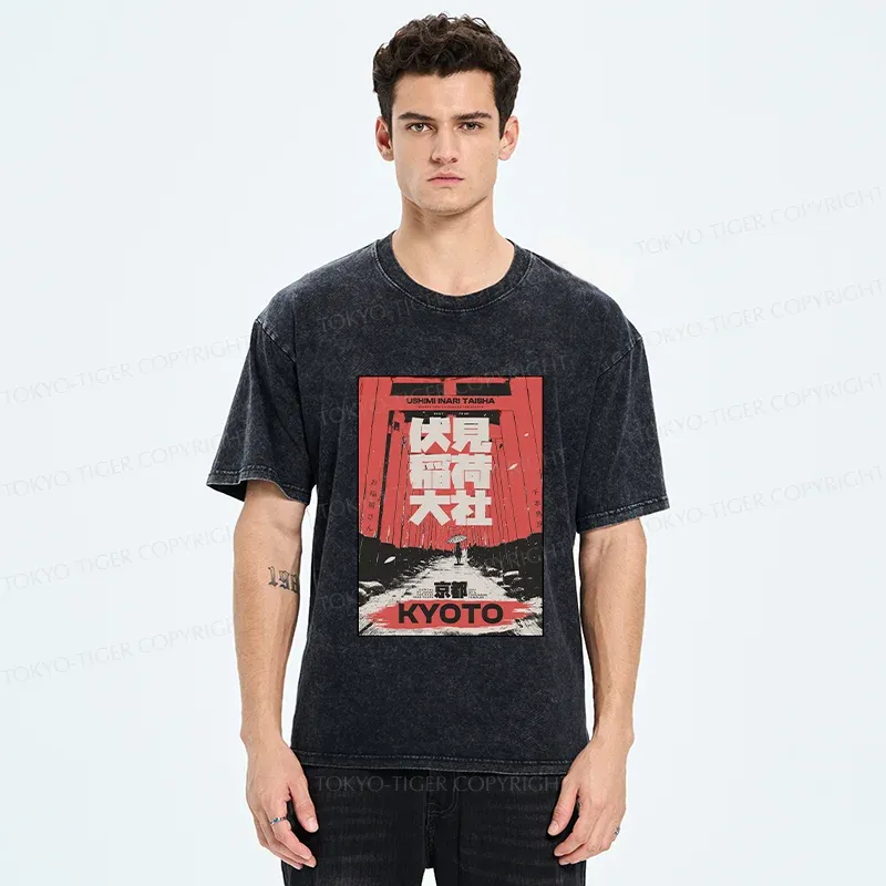 Tokyo-Tiger Kyoto Senbon Torii Washed T-Shirt