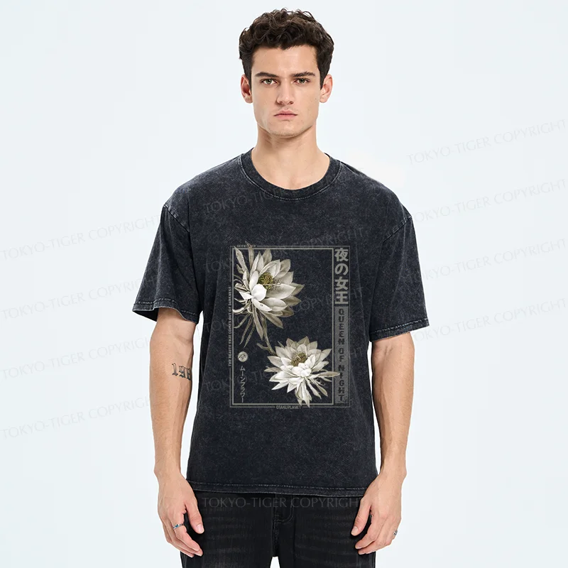 Tokyo-Tiger Japanese Epiphyllum Washed T-Shirt