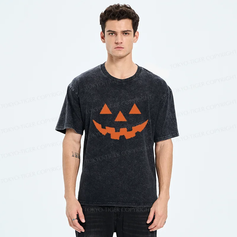Tokyo-Tiger Pumpkin Horror Washed T-Shirt