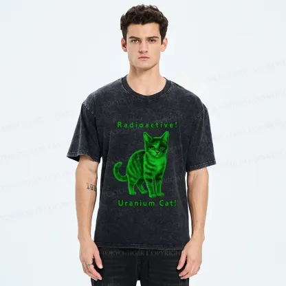 Tokyo-Tiger Green Pollution Cat Washed T-Shirt