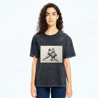 Tokyo-Tiger Sumo Sketch Washed T-Shirt