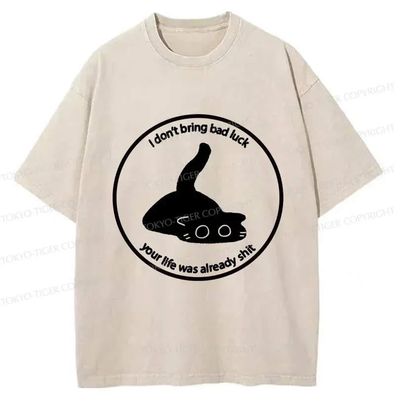 Tokyo-Tiger Cat Are Not The Source Of Bad Luck Washed T-Shirt