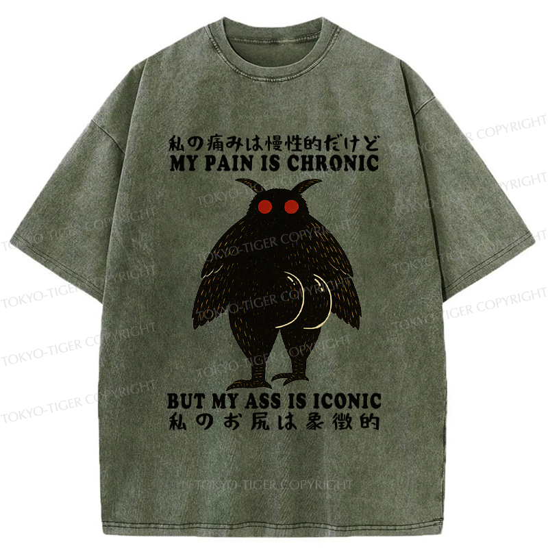 Tokyo-Tiger Monster Mothman Funny Washed T-Shirt