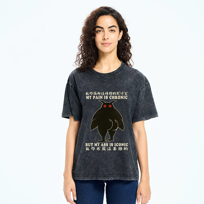 Tokyo-Tiger Monster Mothman Funny Washed T-Shirt