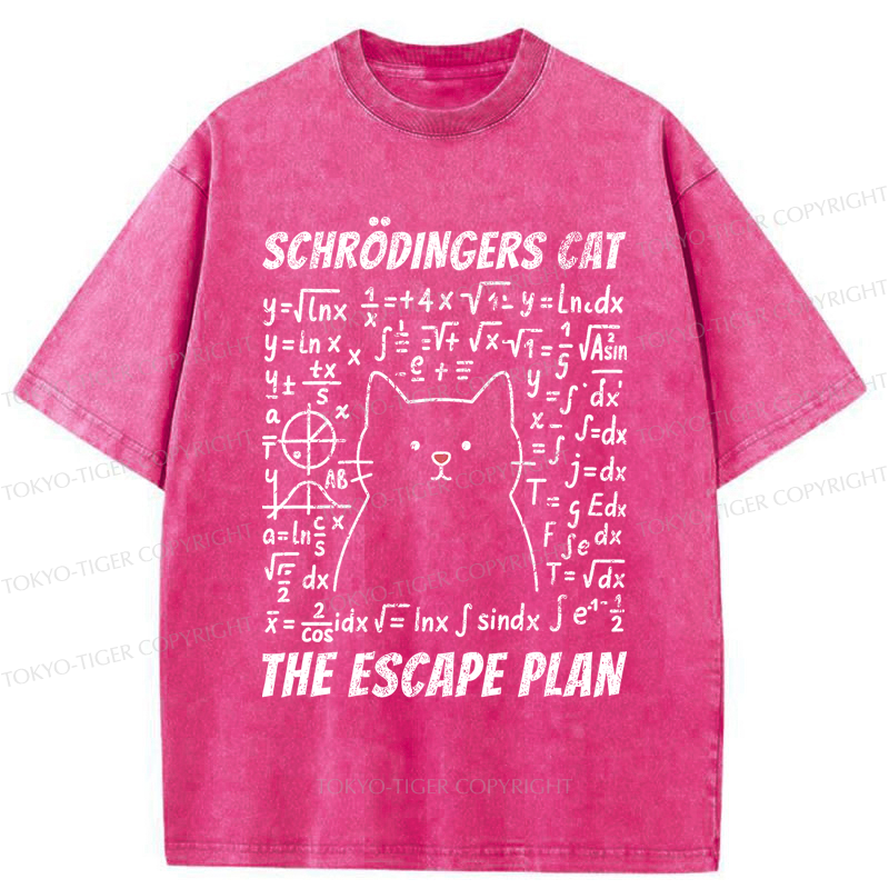 Tokyo-Tiger Funny Schrödinger's Cat Escape Math Meme T-Shirt 
