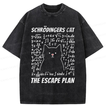 Tokyo-Tiger Funny Schrödinger's Cat Escape Math Meme T-Shirt 