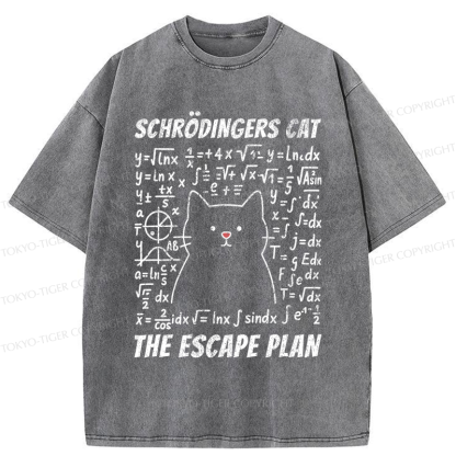 Tokyo-Tiger Funny Schrödinger's Cat Escape Math Meme T-Shirt 